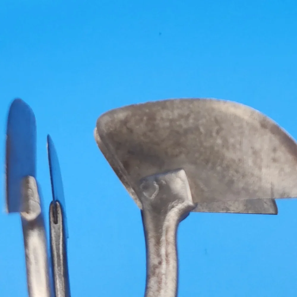 Vintage 6 Blade Primitive Hand Chopper Knife Blades‎ with Wooden Handle